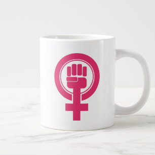 女性拳のレジスト記号 ジャンボコーヒーマグカップ
