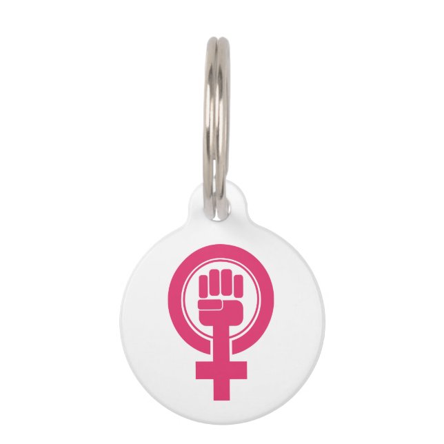 女性拳のレジスト記号 ペット　ネームタグ (正面)