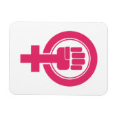 女性拳レジスタシンボル マグネット (横)