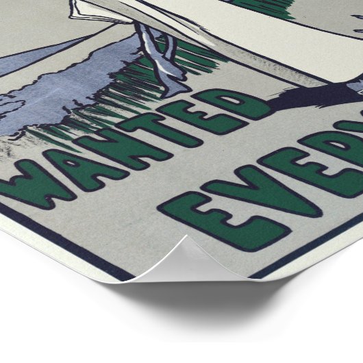 女性指名手配 ポスター (角)