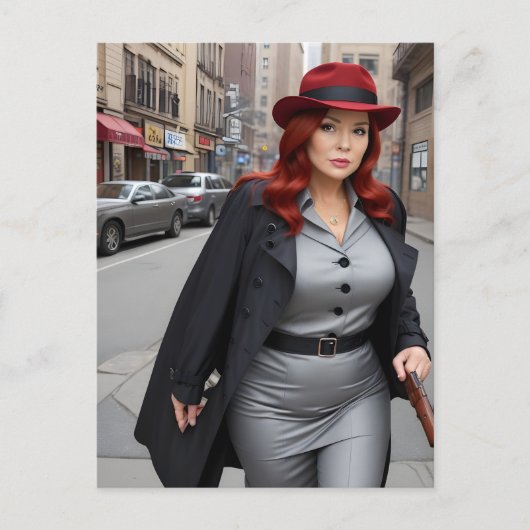 女性探偵 ポストカード (正面)
