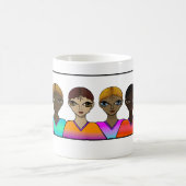 女性揃い。マグ コーヒーマグカップ (中央)