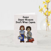 女性救急医療隊員EMT日グリーティングカード カード (黄色い花)