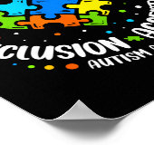 女性教師の自閉症への理解と愛を受け入れる ポスター (角)