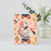 女性教師へのギフト CLASSY LADY Hygge Fox ポストカード (スタンド正面)