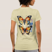 女性数々ののTシャツをバターリーに二色のオーワ Tシャツ (裏面)