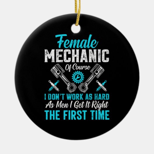 女性整備士 セラミックオーナメント (正面)