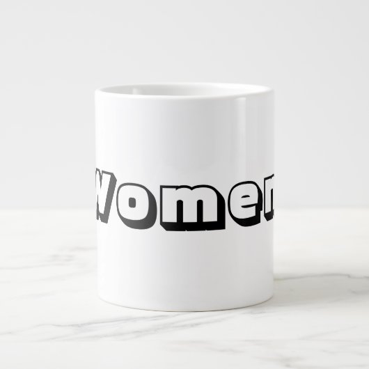女性文字名黒文字色専門マグカップ ジャンボコーヒーマグカップ (正面)