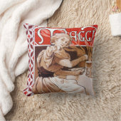 女性料理アルフォンスミュシャ クッション (ブランケット)