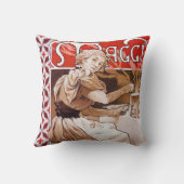 女性料理アルフォンスミュシャ クッション (裏面)