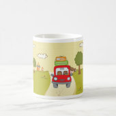 女性旅行バイカー コーヒーマグカップ (中央)