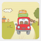 女性旅行バイカー スクエアシール (正面)