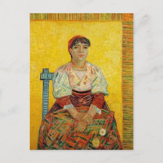 女性日付の要約摘イタリアン要ポートレート ポストカード (正面)