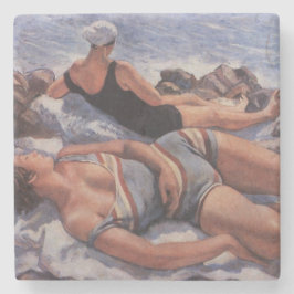 女性日光浴ビーチ(Serebriakova) ストーンコースター