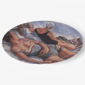 女性日光浴ビーチ(Serebriakova) ペーパープレート (アングル)