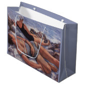 女性日光浴ビーチ(Serebriakova) ラージペーパーバッグ (正面アングル)