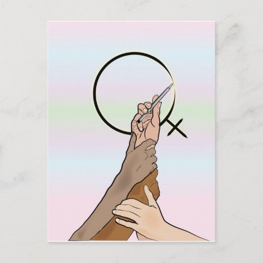 女性日国際的葉書 ポストカード (正面)