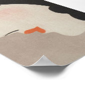 女性日本のポートレートヴィンテージアート ポスター (角)