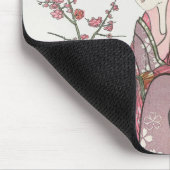 女性日本のヴィンテージ絵を描のアートウッドブロックプリン マウスパッド (コーナー)