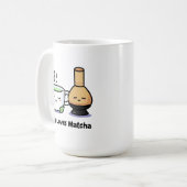 女性日本の抹茶かわいい漫画ティーカップ コーヒーマグカップ (正面左)