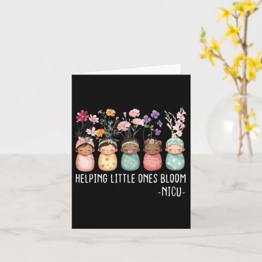 女性春救済ズ小さな開花野草 カード (黄色い花)