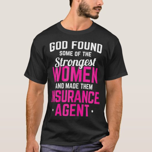 女性最強の女性保険代理店保険B Tシャツ (正面)
