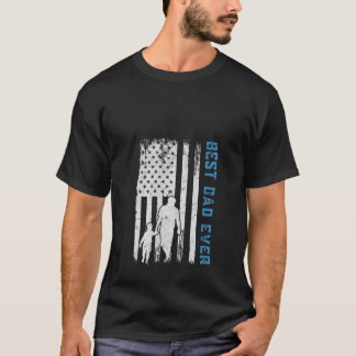 女性最高のパパダディーエバーパトリオティックアメリカ国旗 Tシャツ