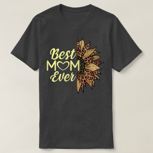 女性最高の母は常にチータヒョウひまわりプリ Tシャツ (デザイン正面)