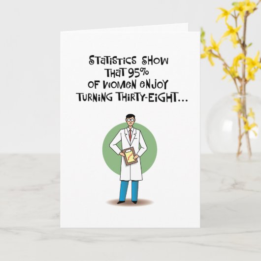 女性楽しむ38歳の誕生日 カード (黄色い花)