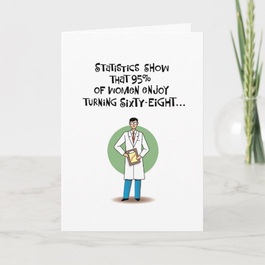 女性楽しむ68誕生日 カード (正面)