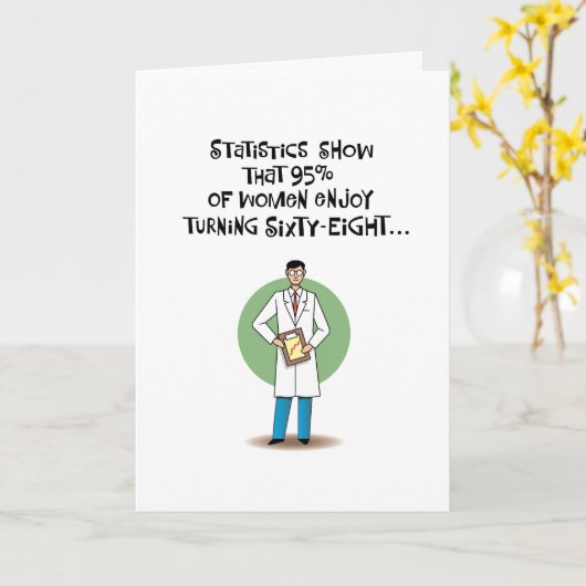 女性楽しむ68誕生日 カード (黄色い花)