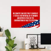 女性権利オバマ引用文カスタム政治 ポスター (ホームオフィス)