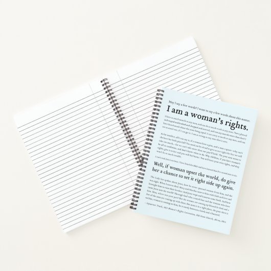 女性権利滞在者真実スピーチ引用文ブルー ノートブック (内部)