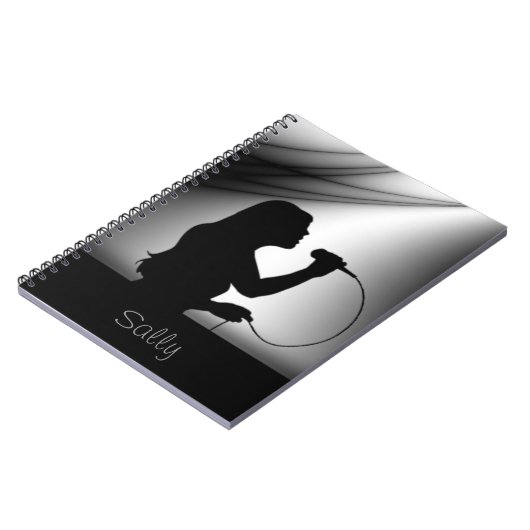 女性歌手の銀のカーテンの個人的なノート ノートブック (左側)