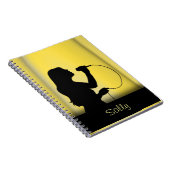 女性歌手の黄色のカーテンの個人的なノート ノートブック (右側)