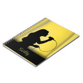 女性歌手の黄色のカーテンの個人的なノート ノートブック (左側)