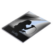 女性歌手シルバーカーテン手帳 ノートブック (左側)