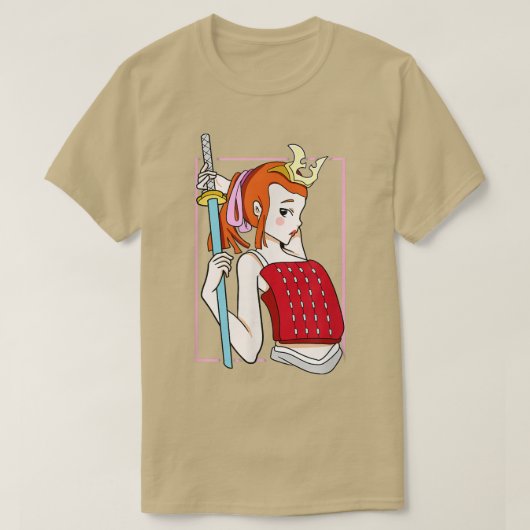 女性武士道浪人日本の侍Tシャツのコピー  Tシャツ (デザイン正面)