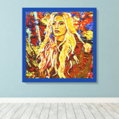 女性歩くインパーク抽象芸術印象派アート キャンバスプリント (インサイチュ (ウッドフロア))