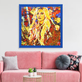 女性歩くインパーク抽象芸術印象派アート キャンバスプリント (インサイチュ (リビング))