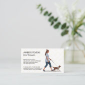 女性歩く犬 | 動物受気にけ 名刺 (スタンド正面)