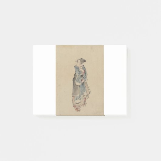 女性歩く – 葛飾北斎 – 1850 ポストイット (正面)