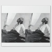 女性水兵のモノクロ写真 ラッピングペーパー (フラット)