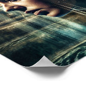 女性泳ぐ人アットザウォーターフォール ポスター (角)