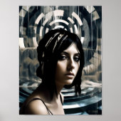 女性泳ぐ人 ポスター (正面)