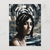 女性泳ぐ人 ポストカード (正面)