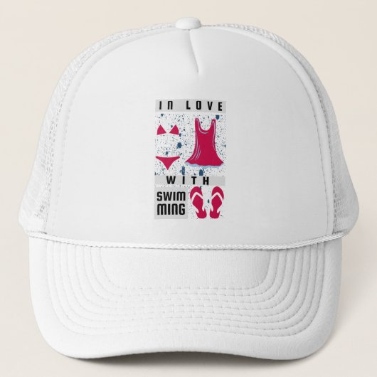 女性泳ぐ人 – 水泳が好き キャップ (正面)