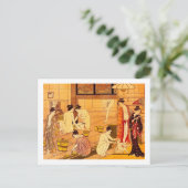 女性浴鳥居清永日本のファインアート ポストカード (スタンド正面)