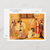 女性浴鳥居清永日本のファインアート ポストカード (正面/裏面)