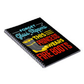 女性消防士このプリンセスはブーツを着用 ノートブック (右側)